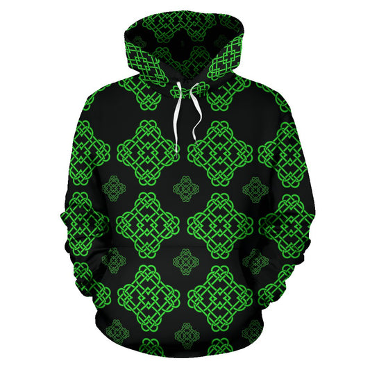 Celtic Knot Green Neon Design Pullover Hoodie