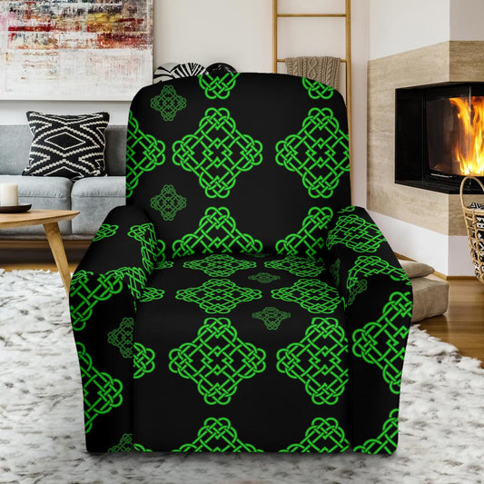 Celtic Knot Green Neon Design Single Sofa Slipcover -JTAMIGO.COM