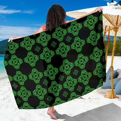 Celtic Knot Green Neon Design Sarong Pareo Wrap