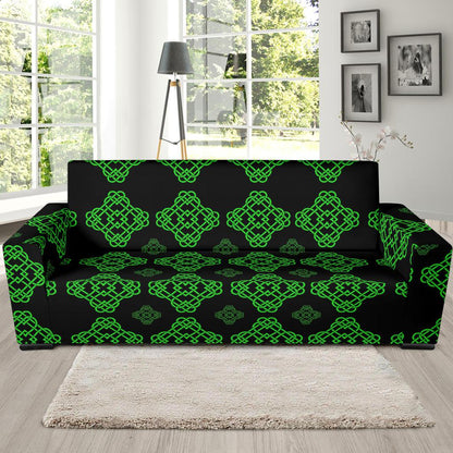 Celtic Knot Green Neon Design Sofa Slipcover-JTAMIGO.COM