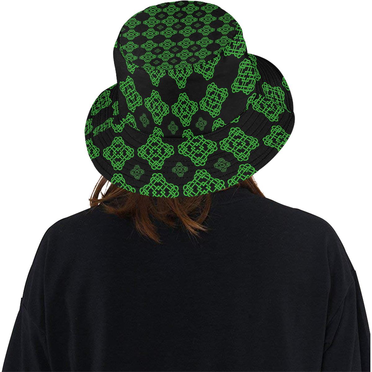 Celtic Knot Green Neon Design Unisex Bucket Hat