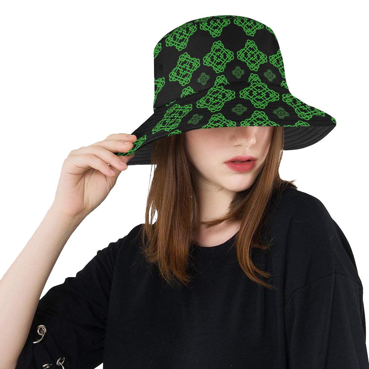 Celtic Knot Green Neon Design Unisex Bucket Hat