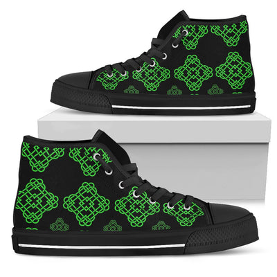 Celtic Knot Green Neon Design Women High Top Shoes