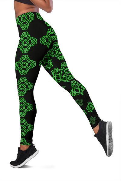 Celtic Knot Green Neon Design Women Leggings