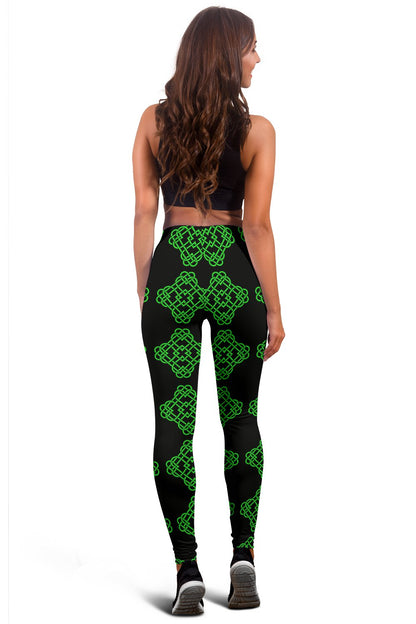 Celtic Knot Green Neon Design Women Leggings