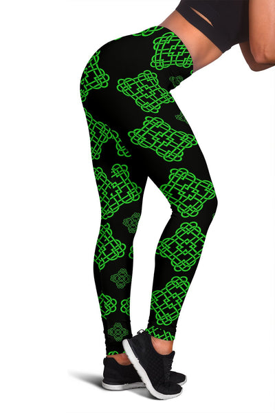 Celtic Knot Green Neon Design Women Leggings