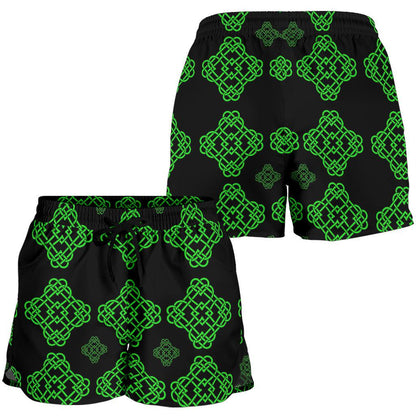 Celtic Knot Green Neon Design Women Shorts-JTAMIGO.COM