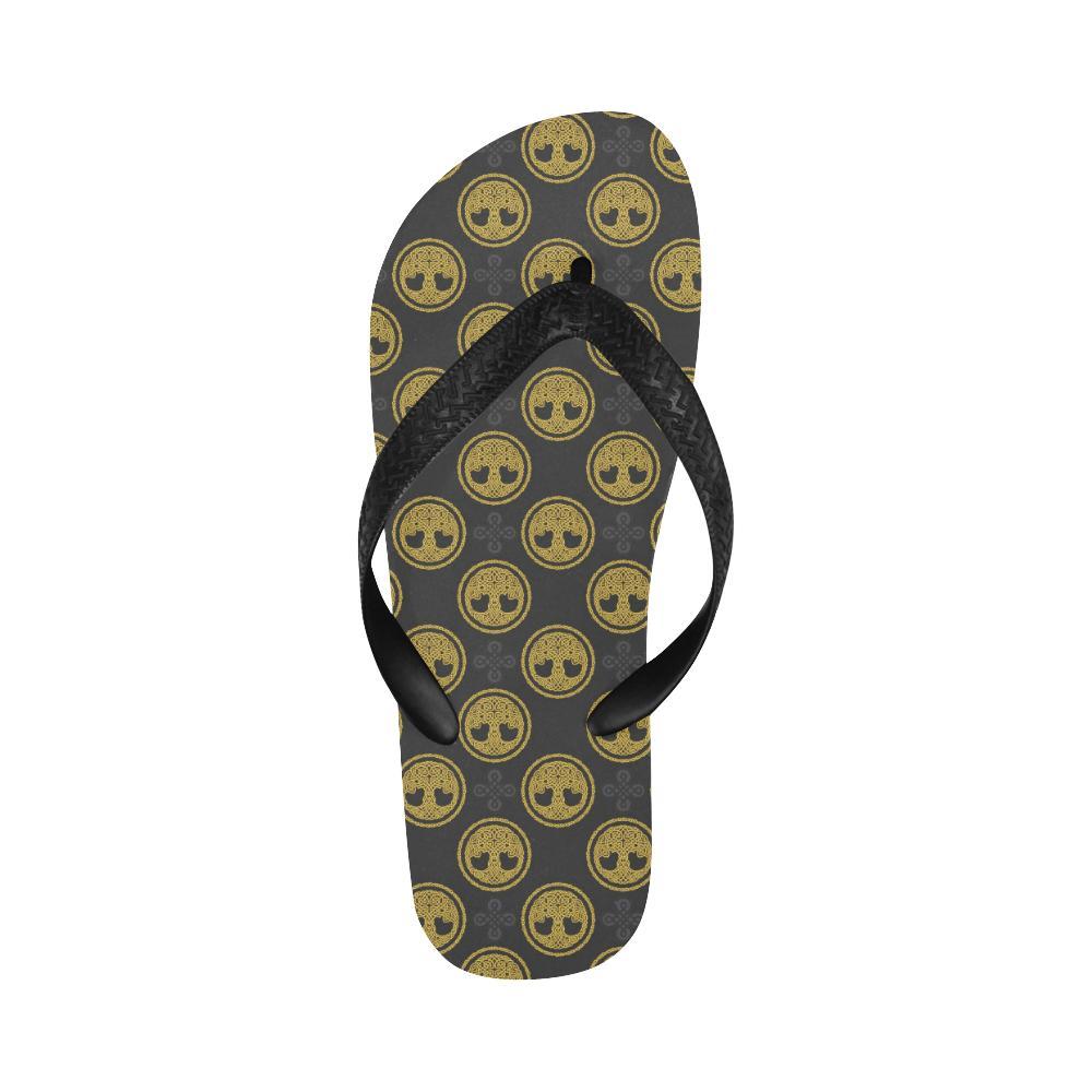 Celtic Tree of Life Design Flip Flops-JTAMIGO.COM