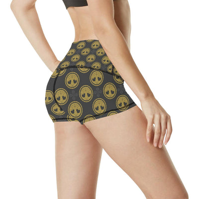 Celtic Tree of Life Design High Waisted Spandex Shorts-JTAMIGO.COM