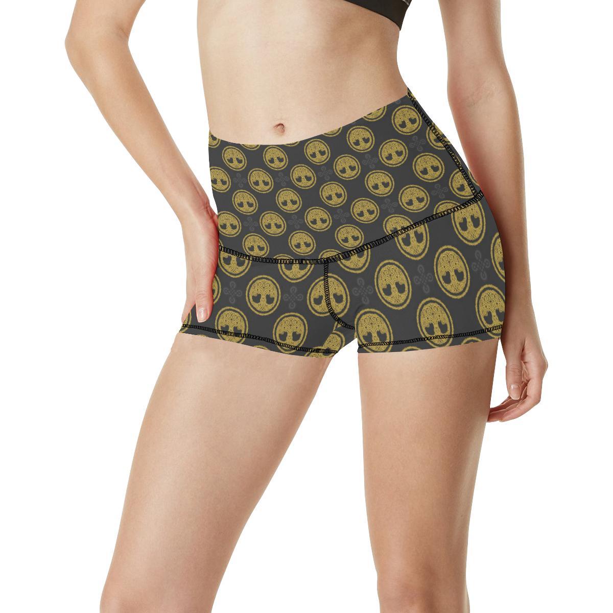 Celtic Tree of Life Design High Waisted Spandex Shorts-JTAMIGO.COM