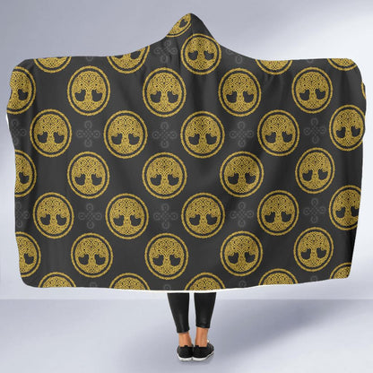 Celtic Tree of Life Design Hooded Blanket-JTAMIGO.COM