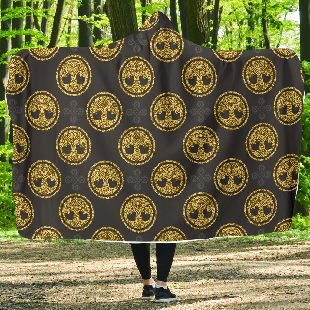 Celtic Tree of Life Design Hooded Blanket-JTAMIGO.COM