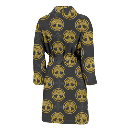 Celtic Tree of Life Design Men Bath Robe-JTAMIGO.COM