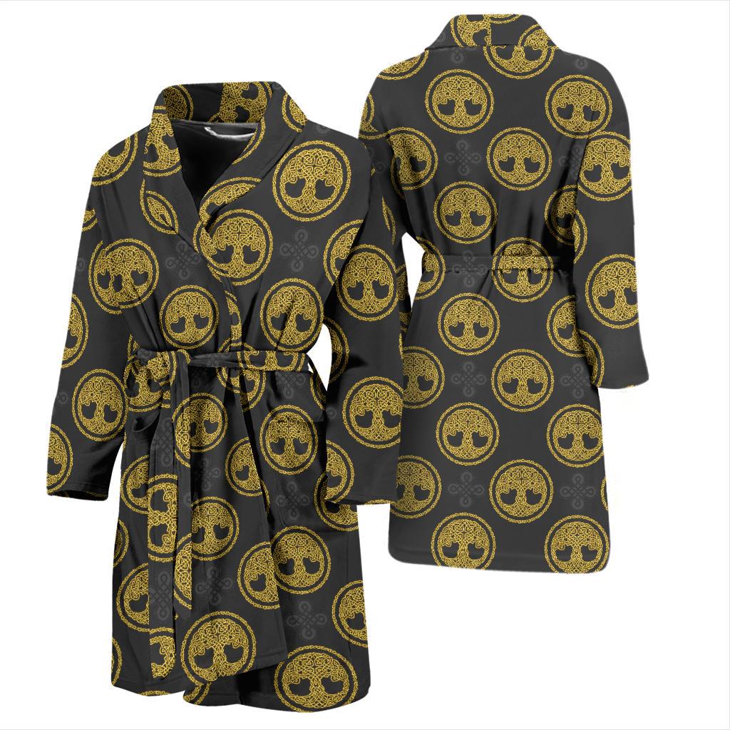 Celtic Tree of Life Design Men Bath Robe-JTAMIGO.COM