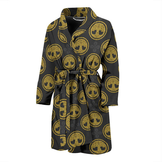 Celtic Tree of Life Design Men Bath Robe-JTAMIGO.COM