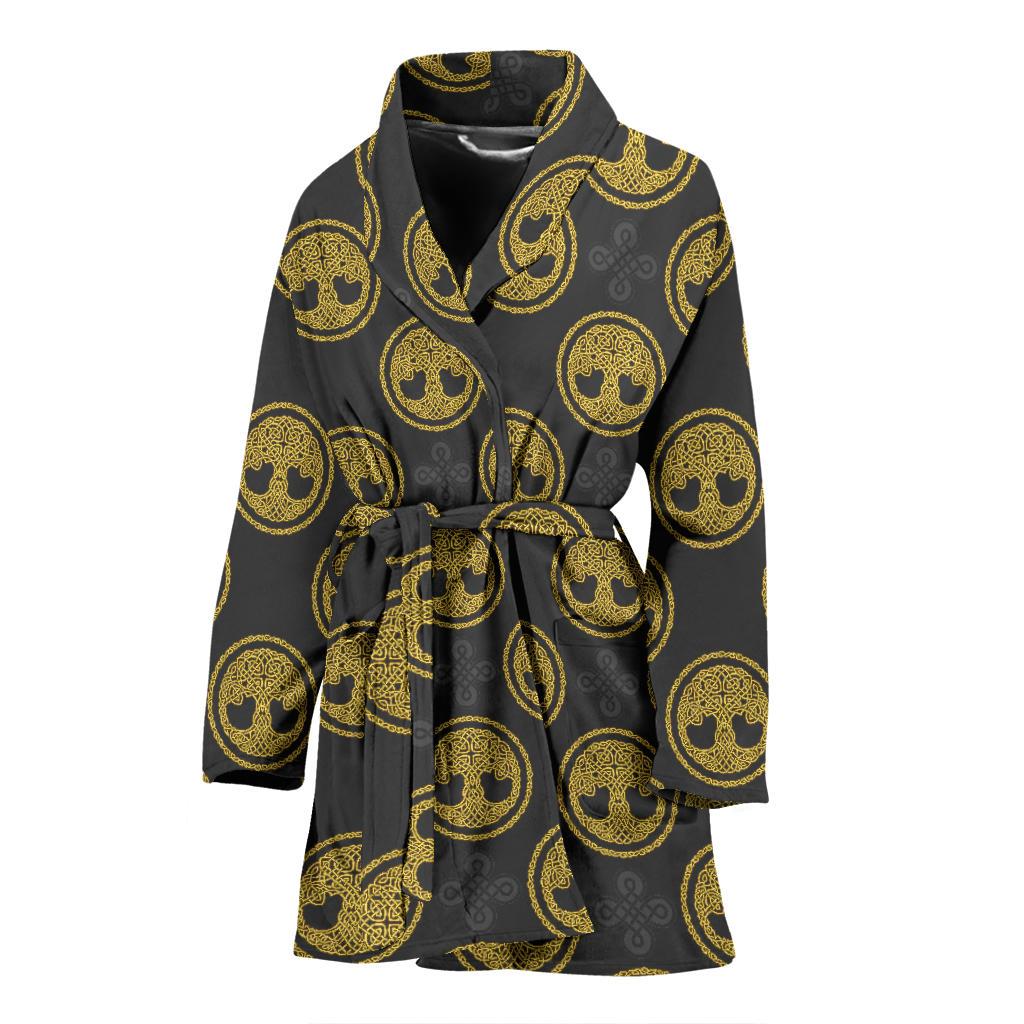 Celtic Tree of Life Design Women Bath Robe-JTAMIGO.COM