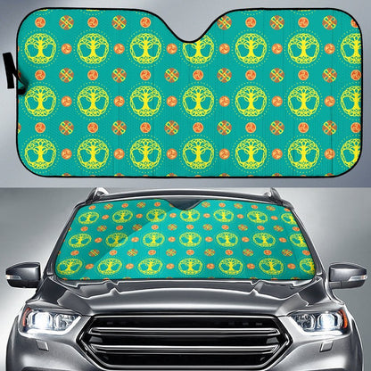 Celtic Tree of Life Print Pattern Car Sun Shade For Windshield