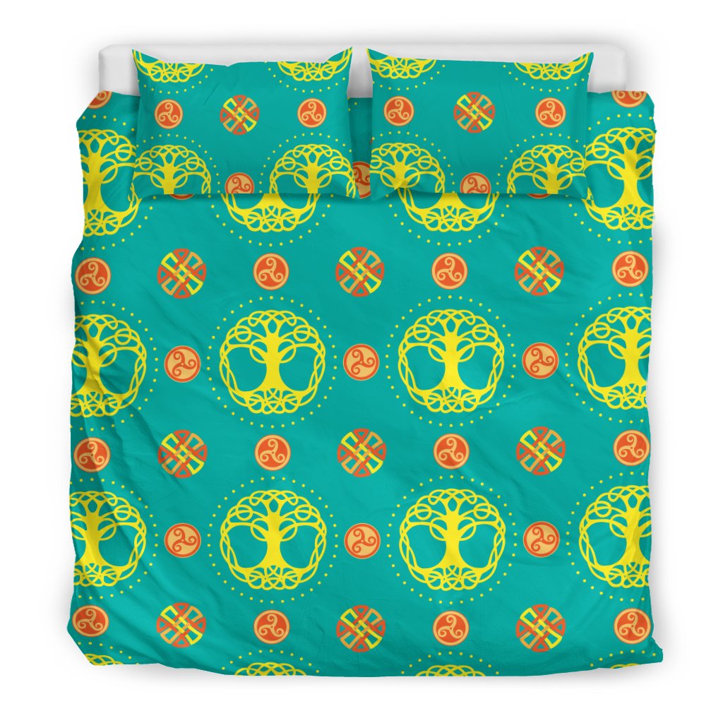 Celtic Tree Of Life Print Pattern Duvet Cover Bedding Set