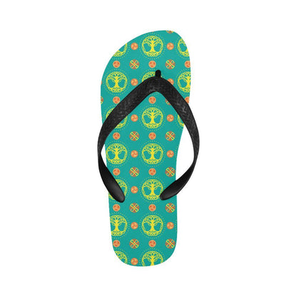 Celtic Tree of Life Print Pattern Flip Flops-JTAMIGO.COM