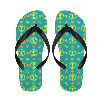 Celtic Tree of Life Print Pattern Flip Flops-JTAMIGO.COM