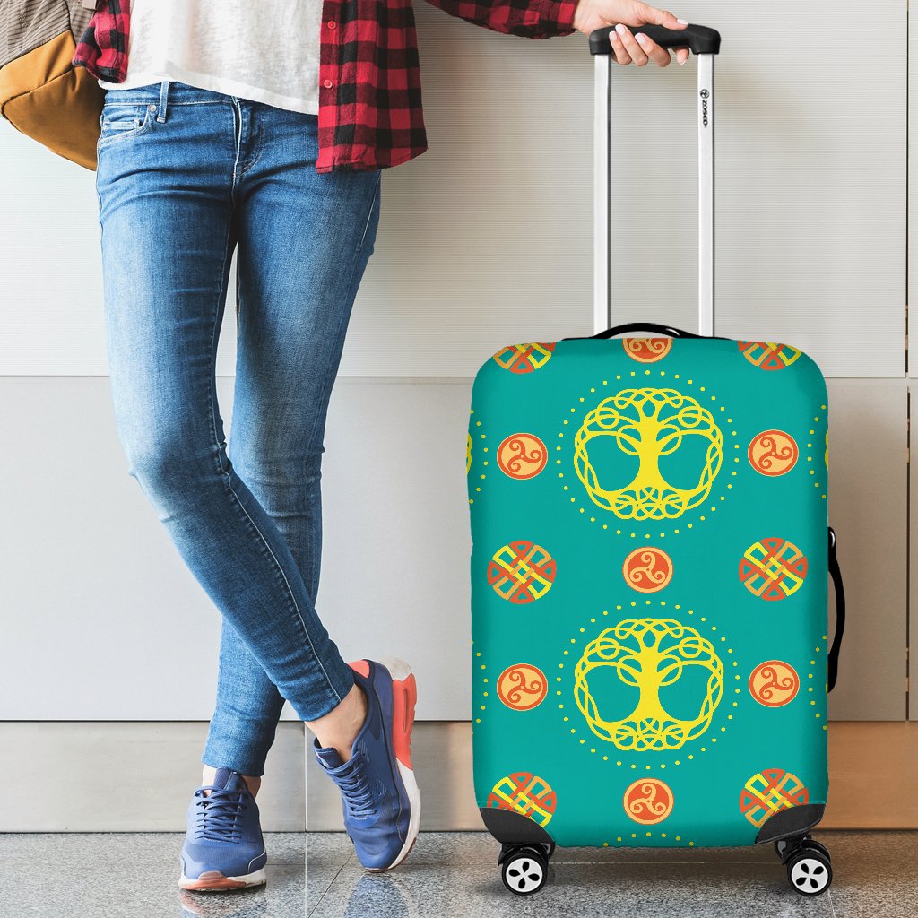 Celtic Tree Of Life Print Pattern Luggage Cover Protector