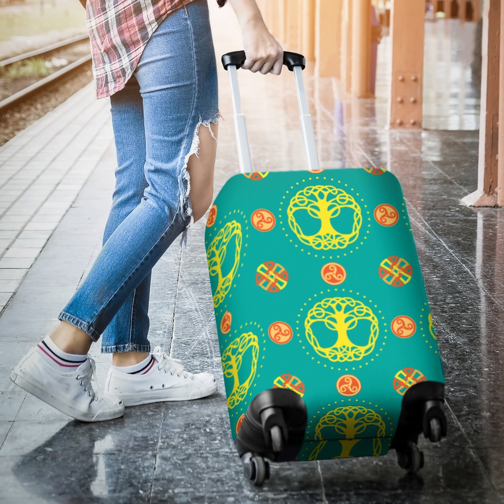 Celtic Tree Of Life Print Pattern Luggage Cover Protector