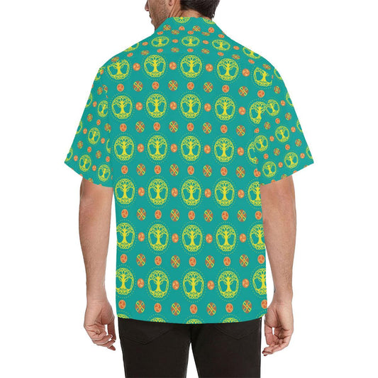 Celtic Tree of Life Print Pattern Men Aloha Hawaiian Shirt