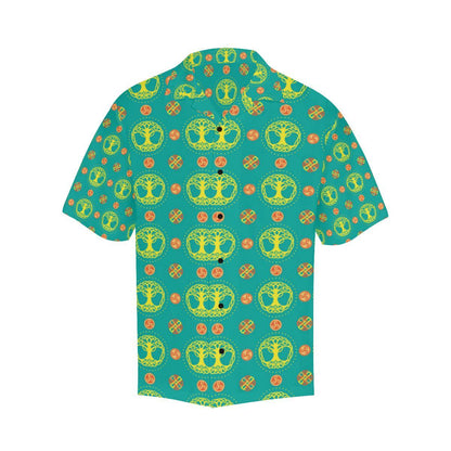 Celtic Tree of Life Print Pattern Men Aloha Hawaiian Shirt