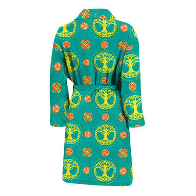 Celtic Tree of Life Print Pattern Men Bath Robe-JTAMIGO.COM