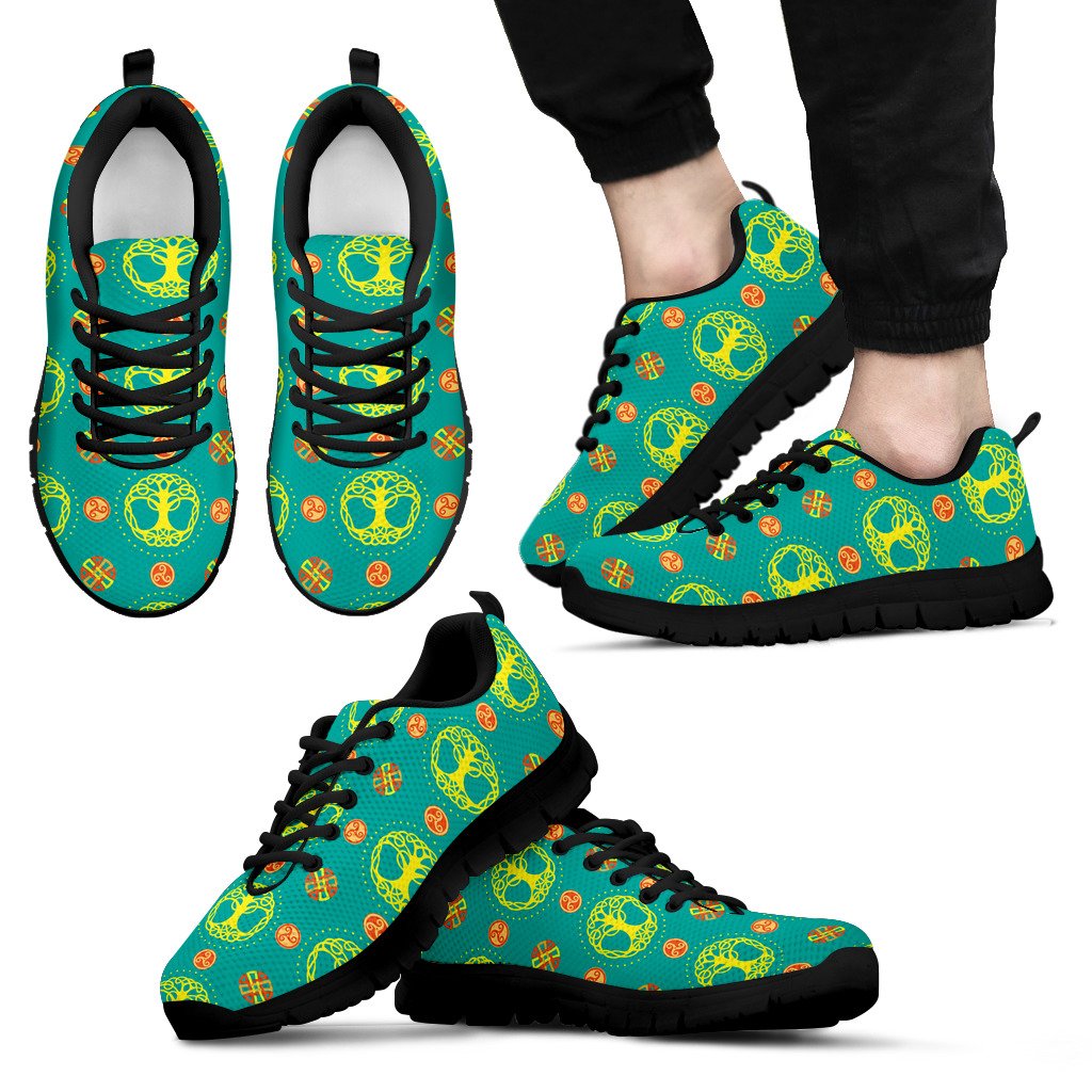 Celtic Tree of Life Print Pattern Men Sneakers Shoes