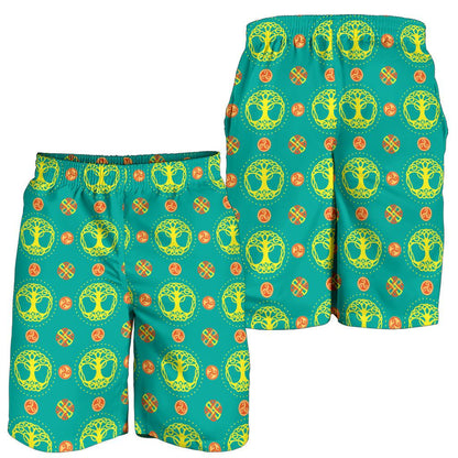 Celtic Tree of Life Print Pattern Mens Shorts-JTAMIGO.COM