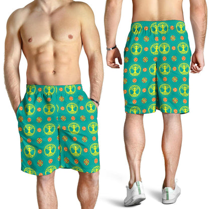 Celtic Tree of Life Print Pattern Mens Shorts-JTAMIGO.COM