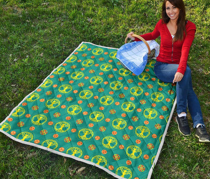 Celtic Tree of Life Print Pattern Premium Quilt-JTAMIGO.COM
