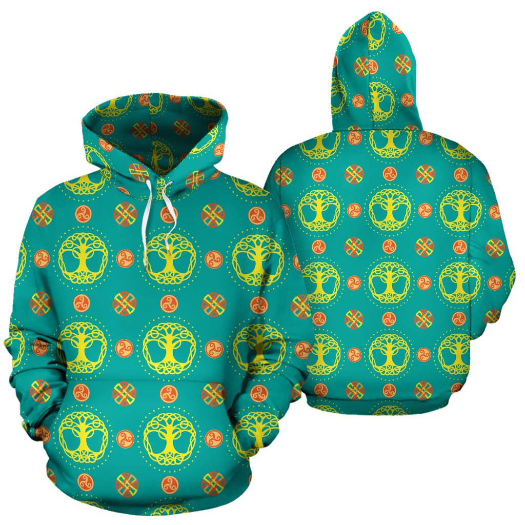Celtic Tree of Life Print Pattern Pullover Hoodie