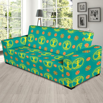 Celtic Tree of Life Print Pattern Sofa Slipcover-JTAMIGO.COM
