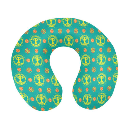 Celtic Tree of Life Print Pattern U-Shaped Travel Neck Pillow-JTAMIGO.COM