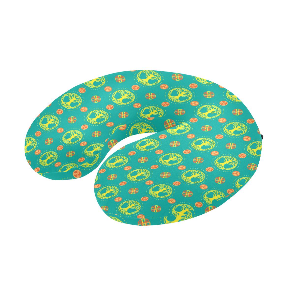 Celtic Tree of Life Print Pattern U-Shaped Travel Neck Pillow-JTAMIGO.COM