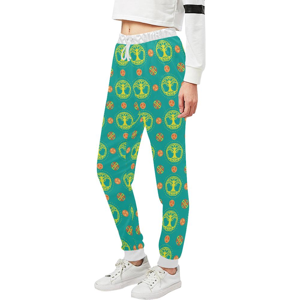 Celtic Tree of Life Print Pattern Unisex Casual Sweatpants (Model L11)-JTAMIGO.COM