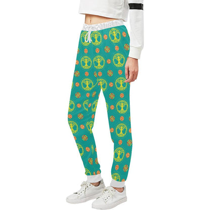 Celtic Tree of Life Print Pattern Unisex Casual Sweatpants (Model L11)-JTAMIGO.COM