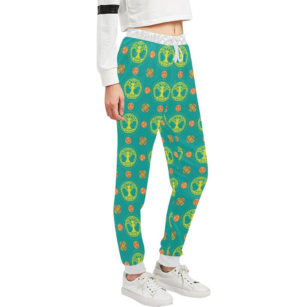 Celtic Tree of Life Print Pattern Unisex Casual Sweatpants (Model L11)-JTAMIGO.COM