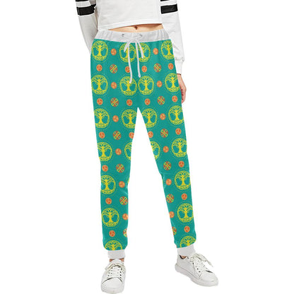 Celtic Tree of Life Print Pattern Unisex Casual Sweatpants (Model L11)-JTAMIGO.COM