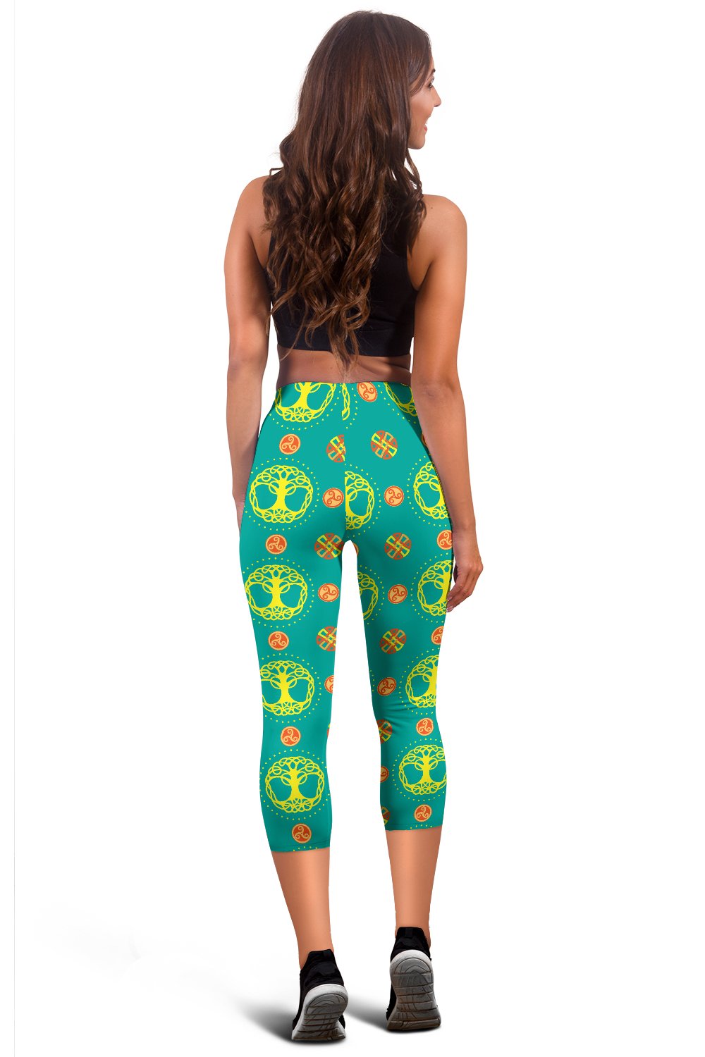 Celtic Tree of Life Print Pattern Women Capris