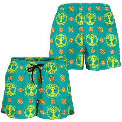 Celtic Tree of Life Print Pattern Women Shorts-JTAMIGO.COM