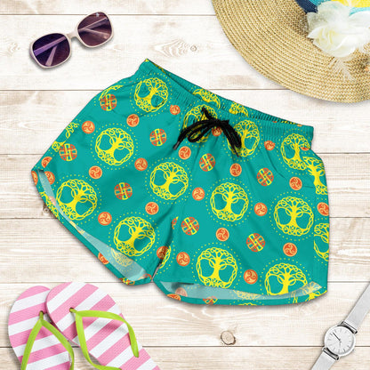 Celtic Tree of Life Print Pattern Women Shorts-JTAMIGO.COM