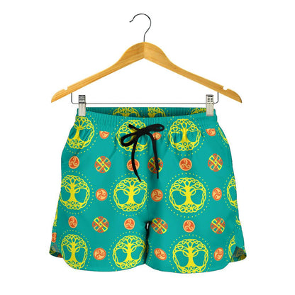 Celtic Tree of Life Print Pattern Women Shorts-JTAMIGO.COM