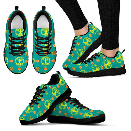 Celtic Tree Of Life Print Pattern Women Sneakers Shoes