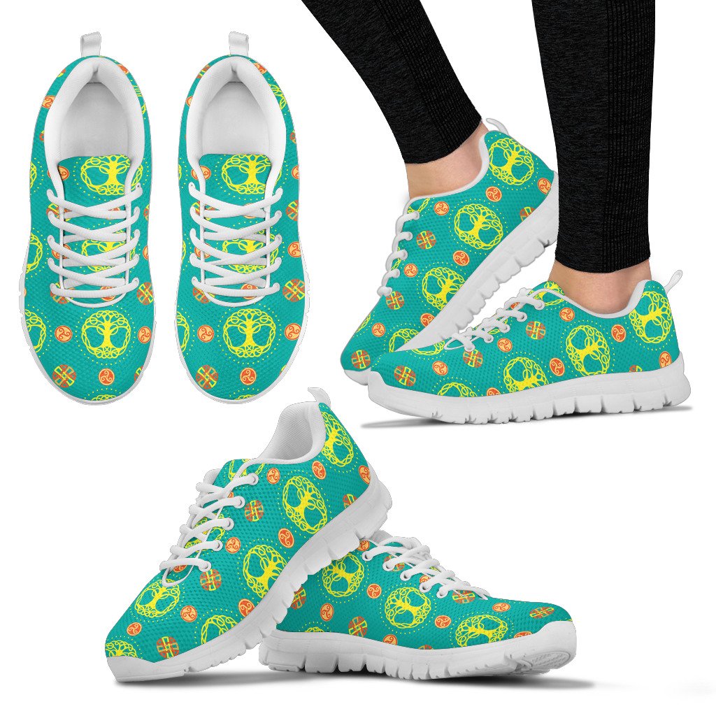 Celtic Tree Of Life Print Pattern Women Sneakers Shoes