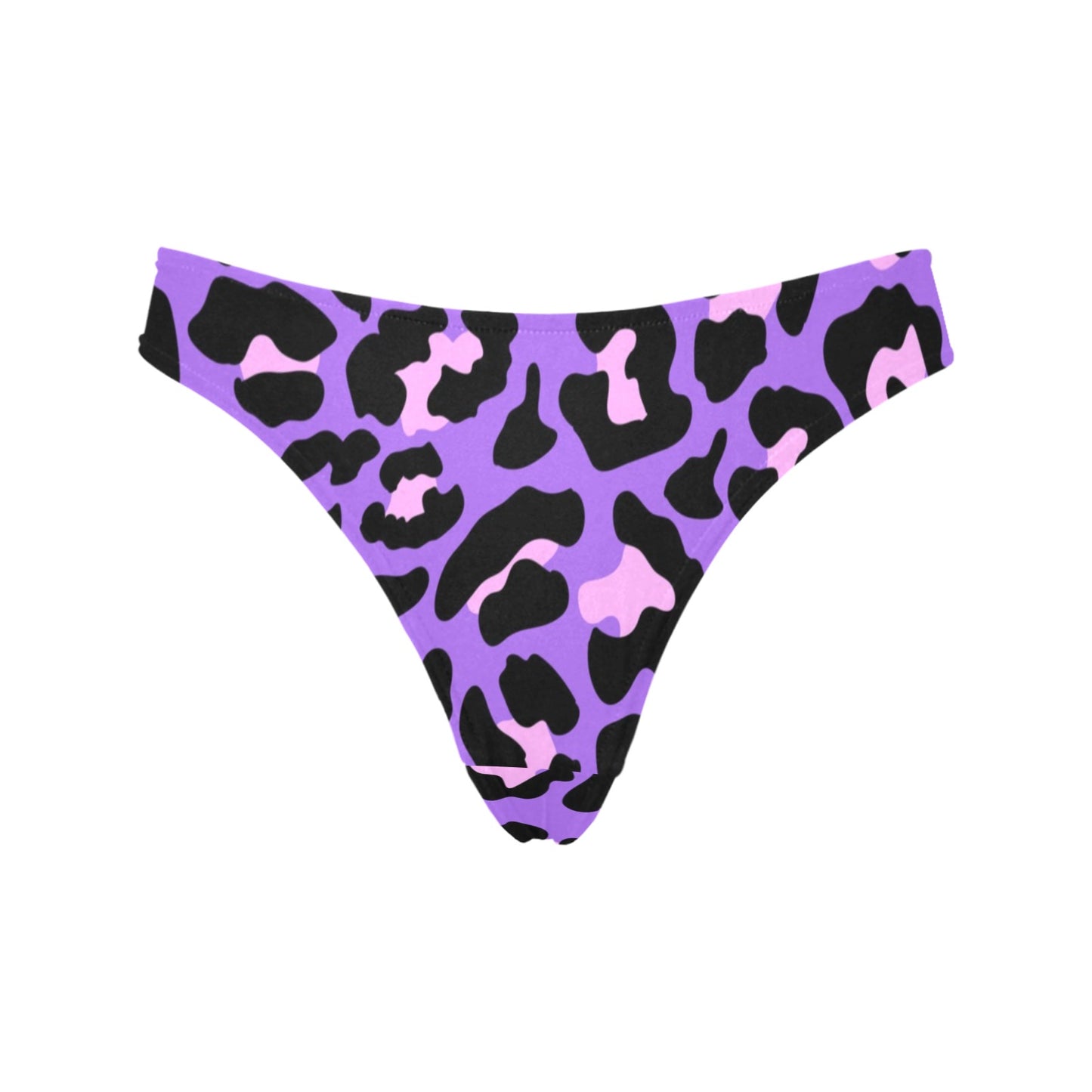 Cheetah Purple Neon Print Pattern Women's Thongs