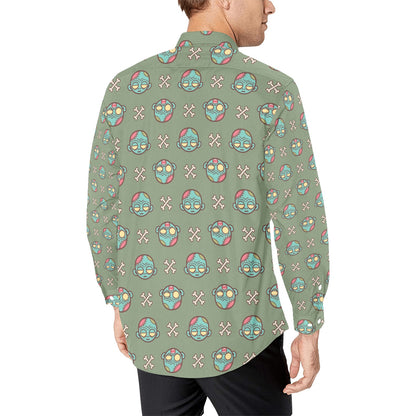 Zombie Print Design LKS301 Men's Long Sleeve Dress Shirt