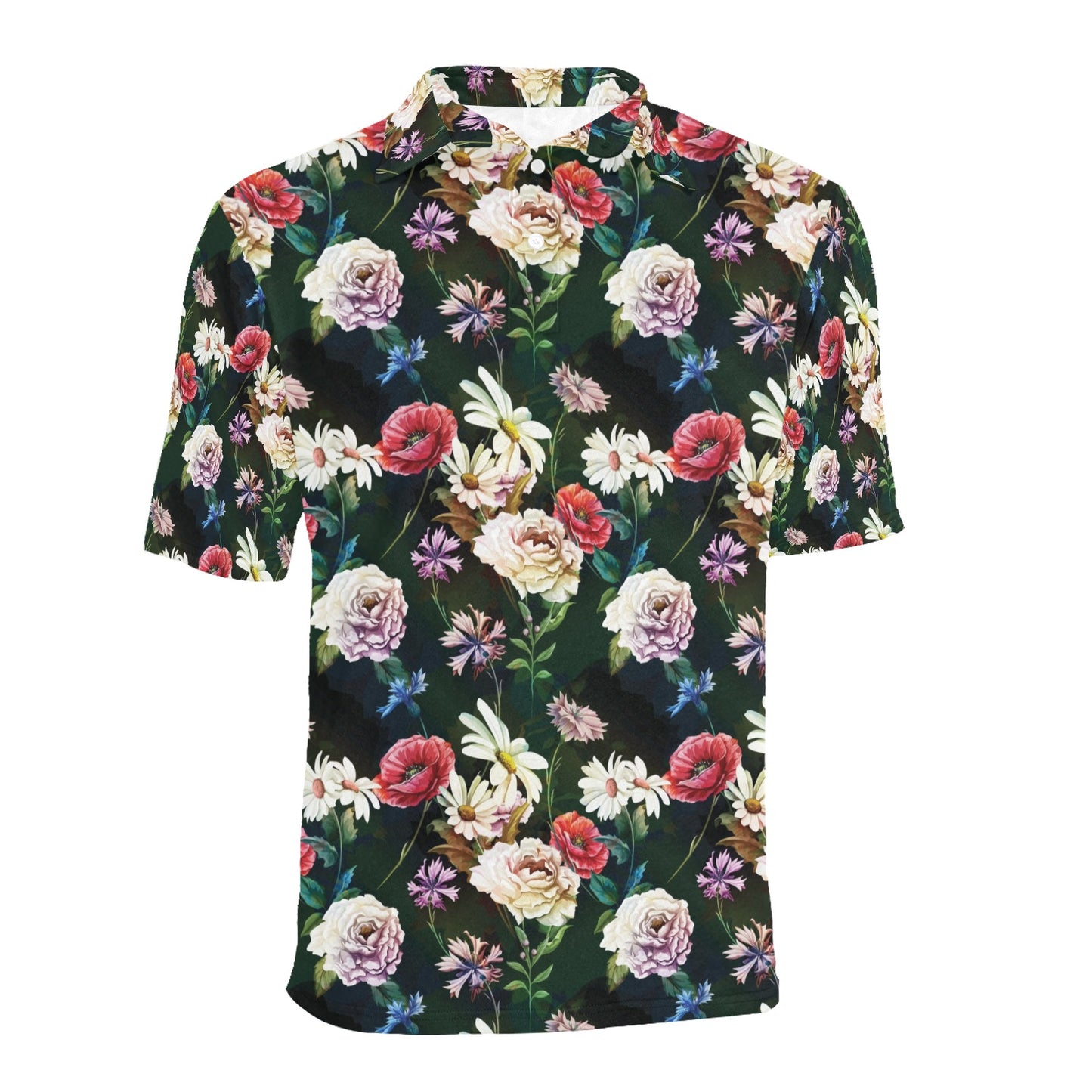 Summer Floral Print Design LKS303 Men Polo Shirt